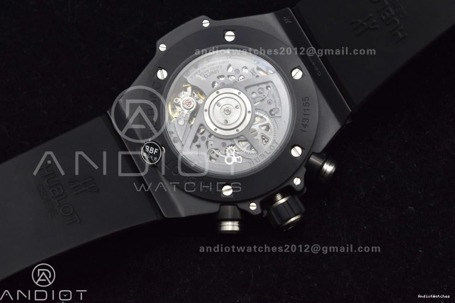A 893 Black Rubber ZF Edition Skeleton on Dial Bang Strap Hublot BestValue 1:1 Unico Best Black Big Full 0105
